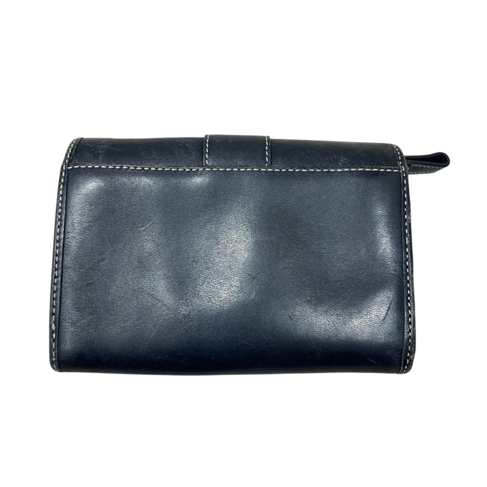 Coach Vintage Y2K Black Leather Hamilton Bi-Fold Wallet w Contrast Stitching. - Picture 2 of 8